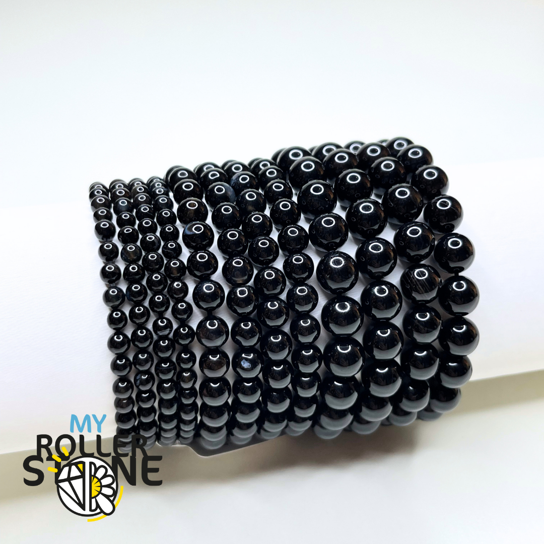 Bracelet Agate Noire 5A - Bracelets