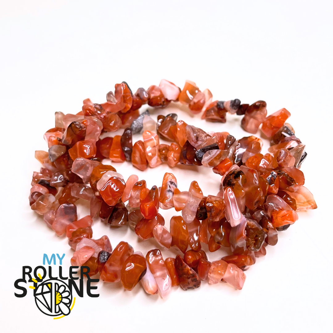 Bracelet Agate Rouge Chips - Perles