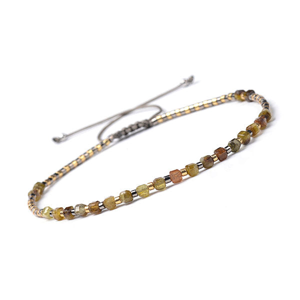 Bracelet Ajustable Grenat Vert