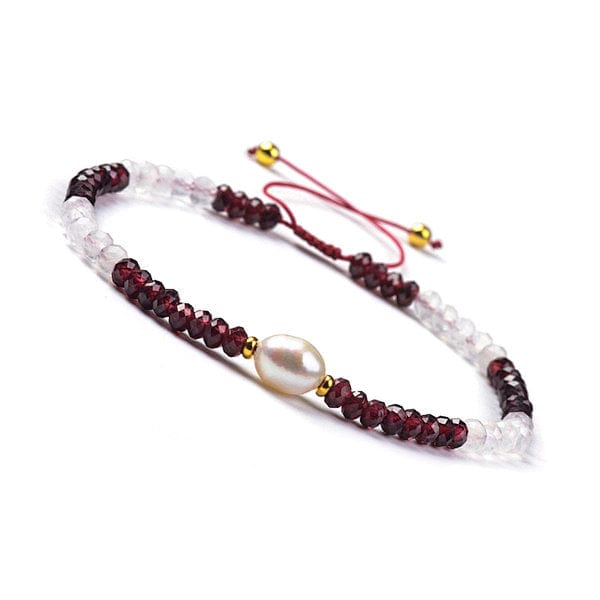 Bracelet Ajustable Pierre de Lune et Grenat