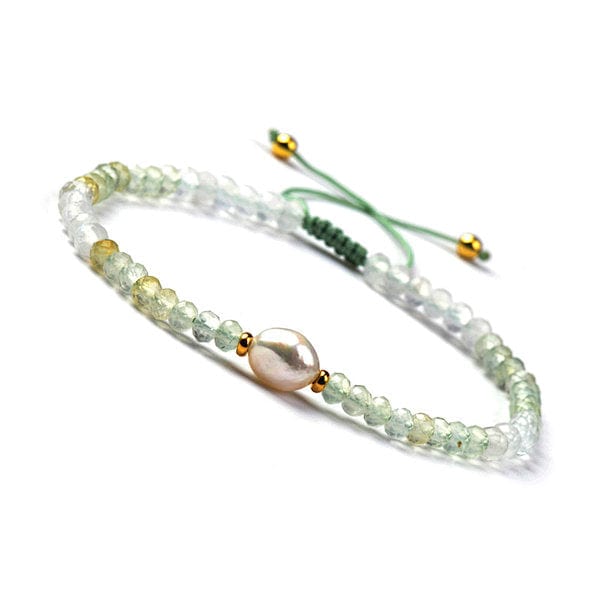 Bracelet Ajustable Pierre de Lune et Préhnite