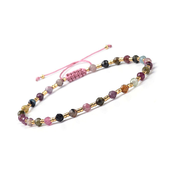 Bracelet Ajustable Tourmaline et Perles Miyuki