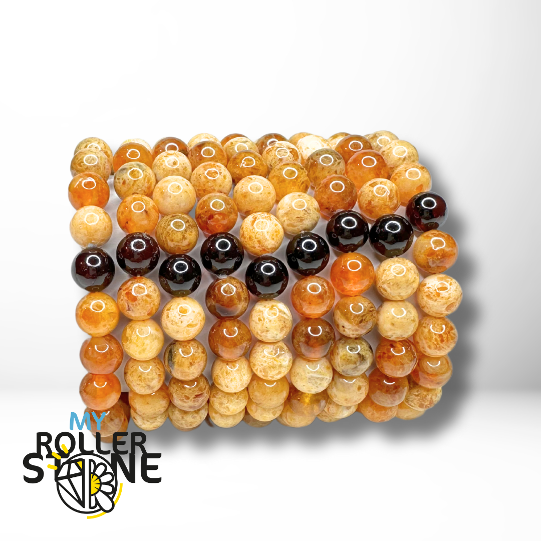 Bracelet Ambre Laiteuse avec 1 perle Ambre noire - Perles
