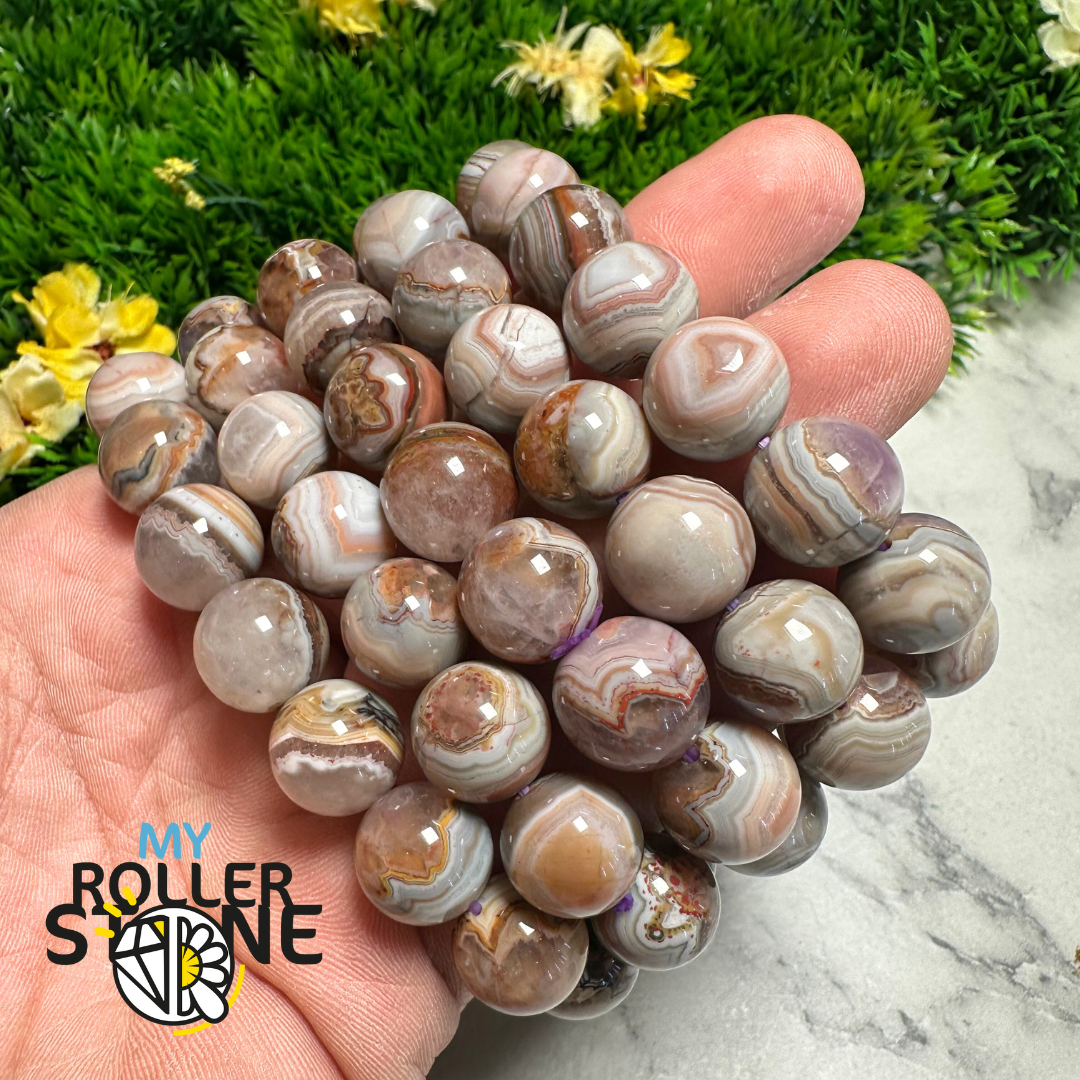 Bracelet Améthyste Agatisée 13-14 mm 5A - Perles