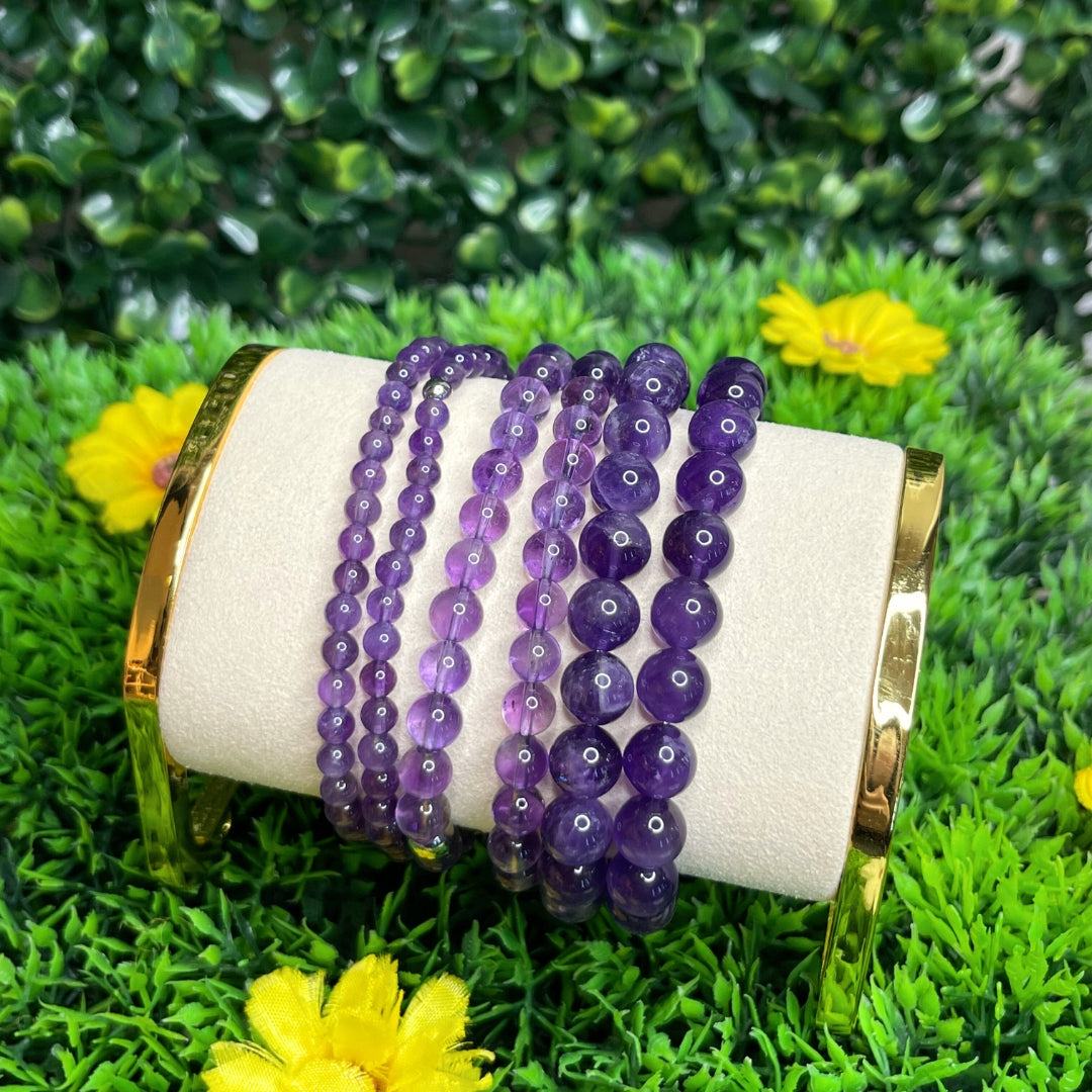 Bracciale Ametista Naturale Qualità A - Uomo, Donna, Coppia - Gioiello Energetico In Pietra Della Litoterapia