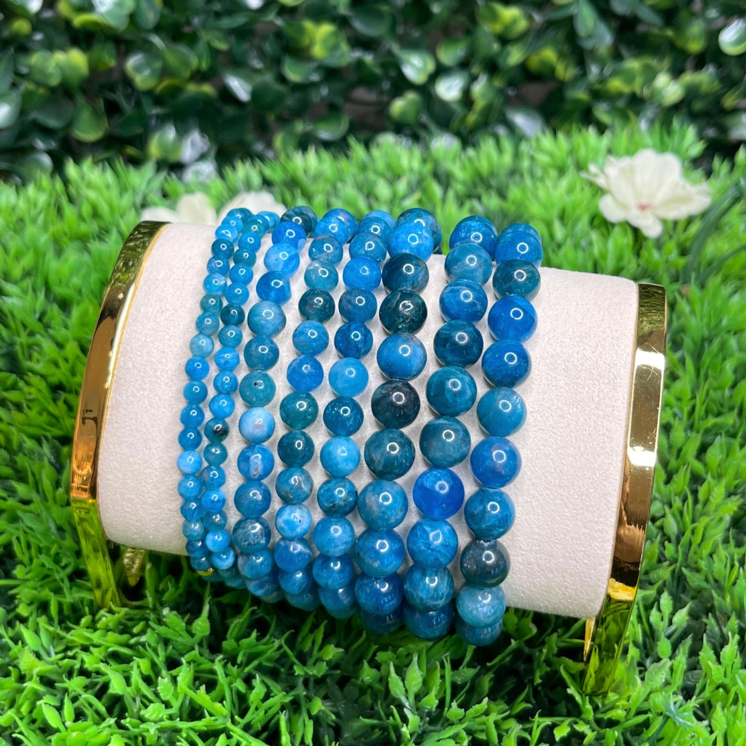 Bracelet Apatite Bleue 6-10mm et Argent Ref. 54674