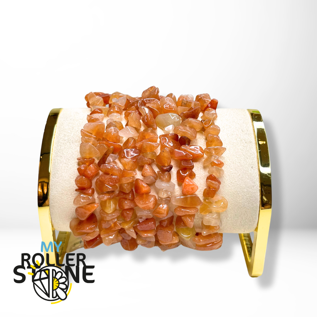Bracelet Aventurine Rouge Chips - Perles