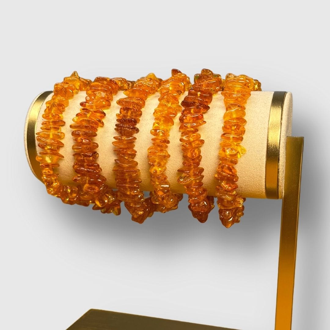 Bracelet chips Ambre couleur miel - Bracelets