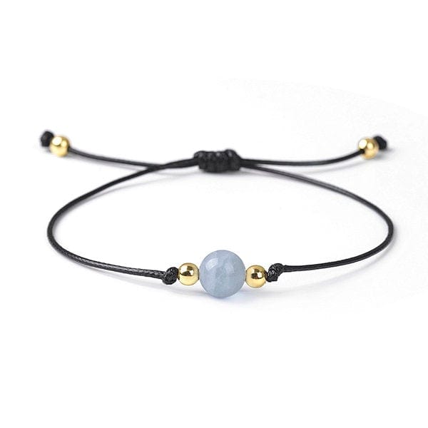 Bracelet cordon perle - Aigue marine - Bracelets