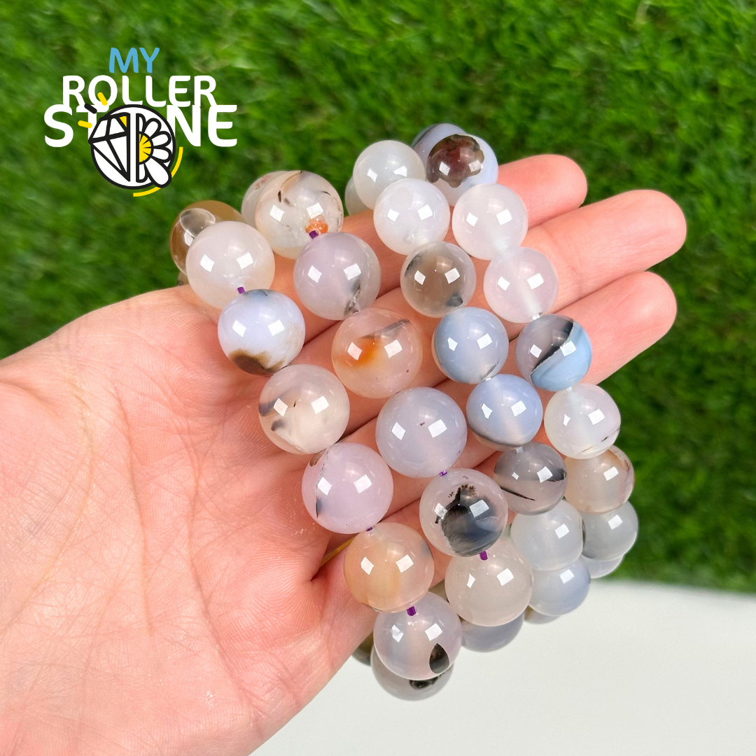 Bracelet en Agate Dendritique 12 mm - 14 mm