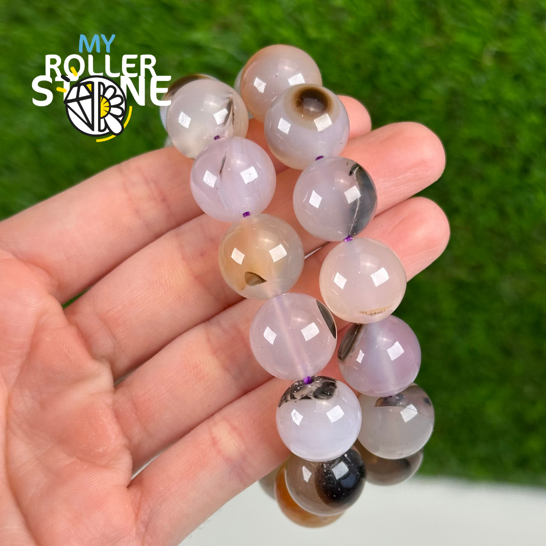 Bracelet en Agate Dendritique 12 mm - 14 mm