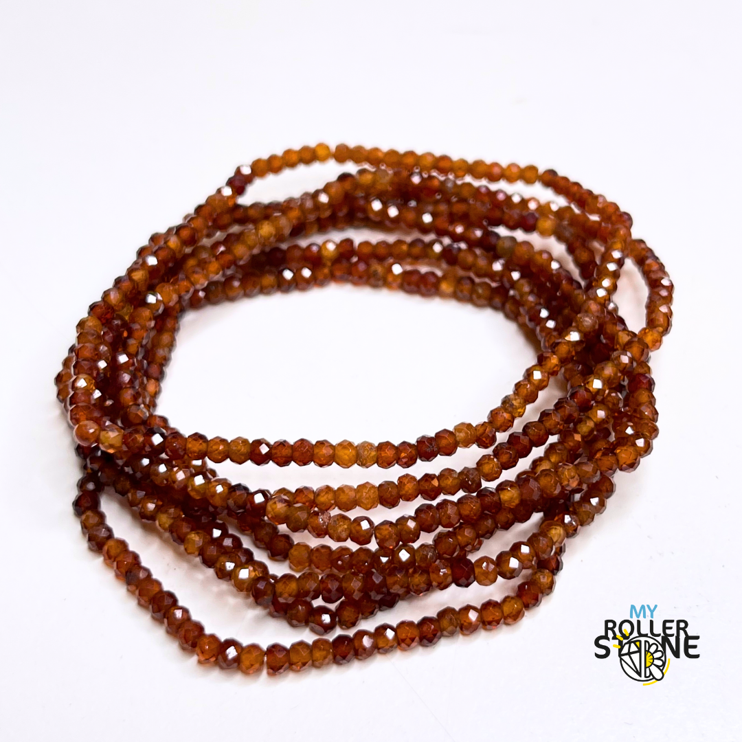Bracelet Facetté Grenat Orange - Bracelets