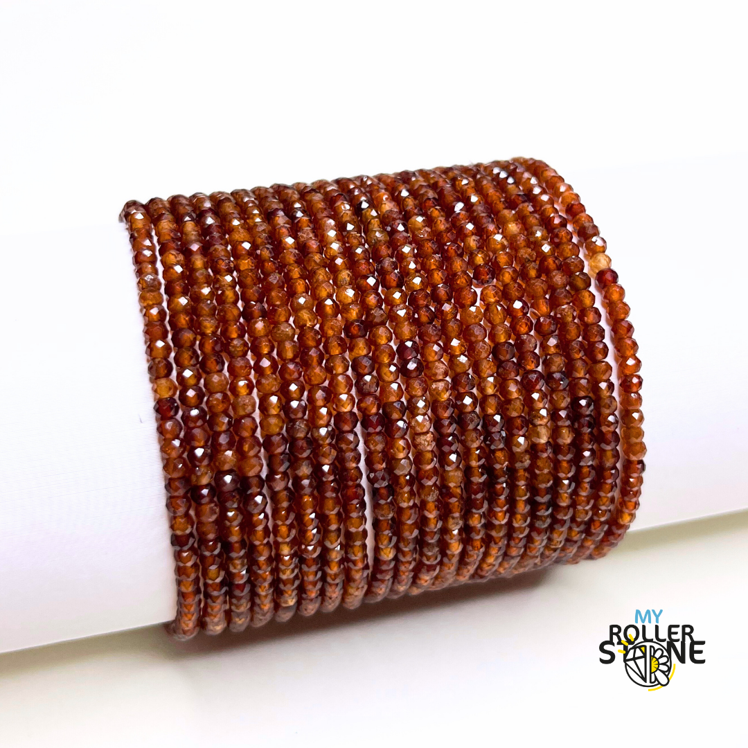 Bracelet Facetté Grenat Orange - Bracelets