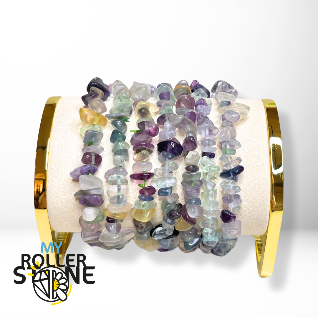 Bracelet Fluorite Arc-en-Ciel Chips - Perles