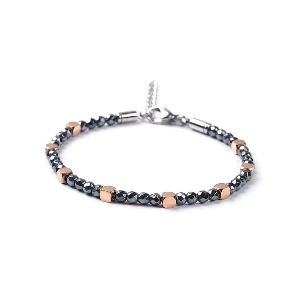 Bracelet Hématite fermoir acier inoxydable - Bracelets
