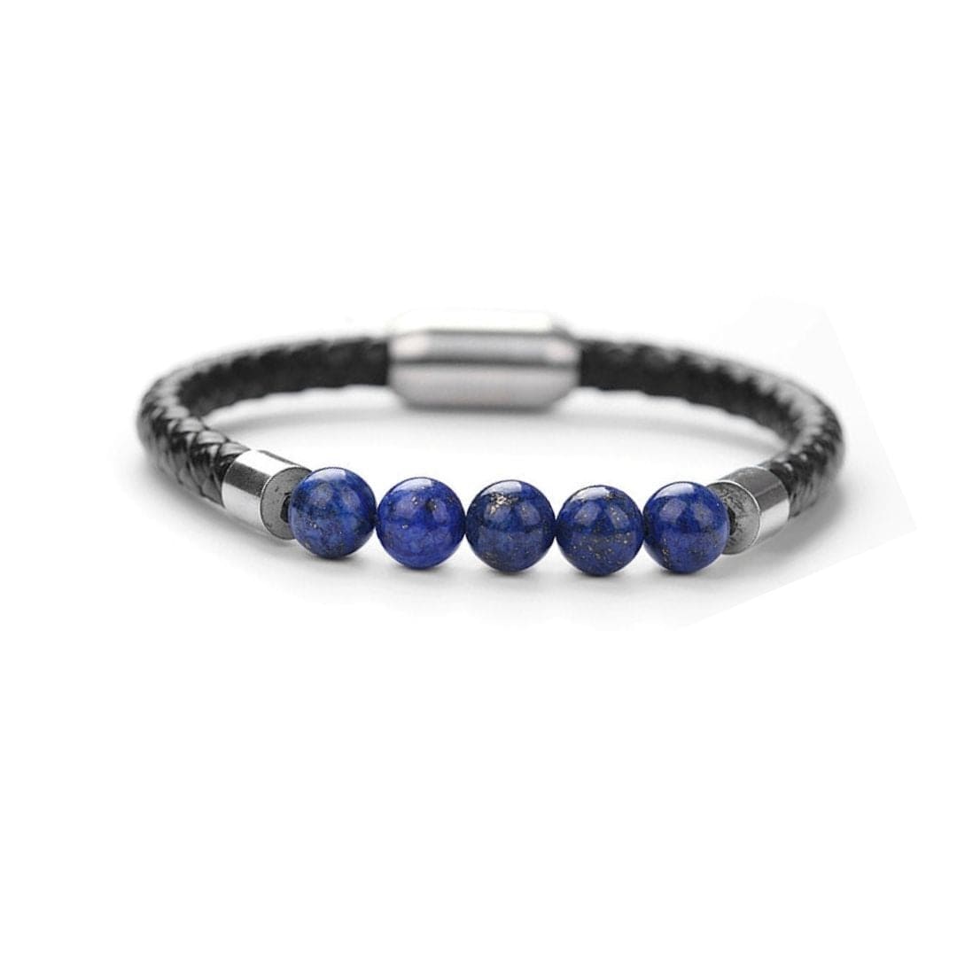 Bracelet homme cuir Lapis lazuli - Bracelets