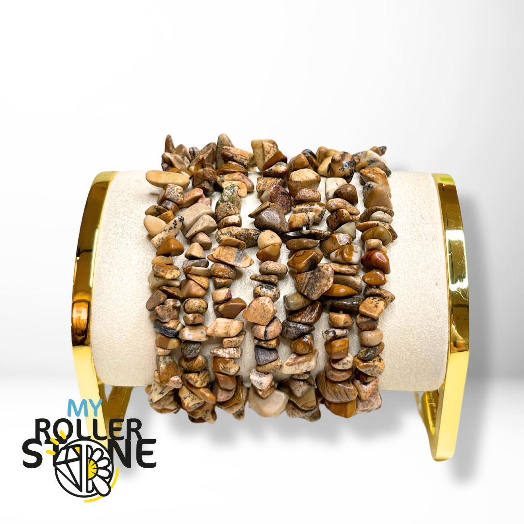 Bracelet Jaspe Paysage Chips - Perles