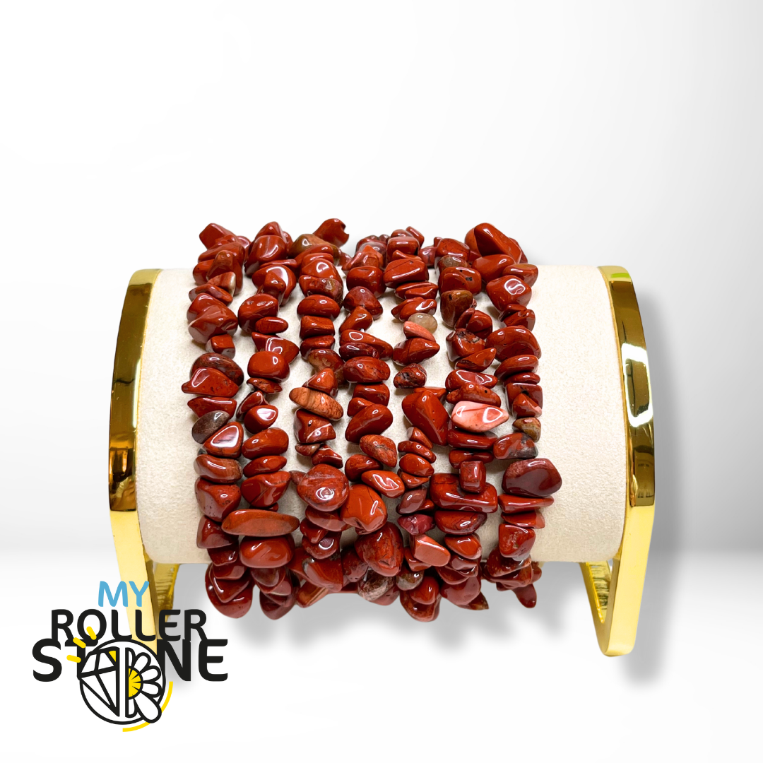 Bracelet Jaspe Rouge Chips - Perles
