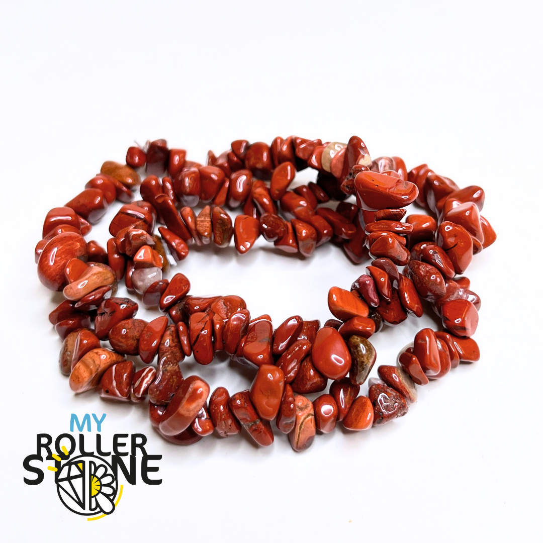 Bracelet Jaspe Rouge Chips - Perles