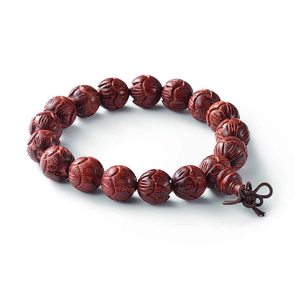 Bracelet Lotus bois naturelle rouge - Perles