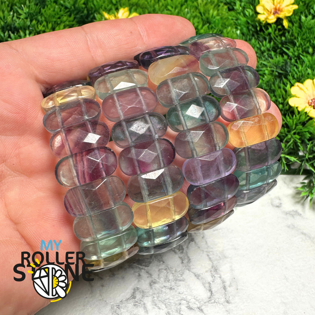 Bracelet Manchette Fluorite 5A - Perles