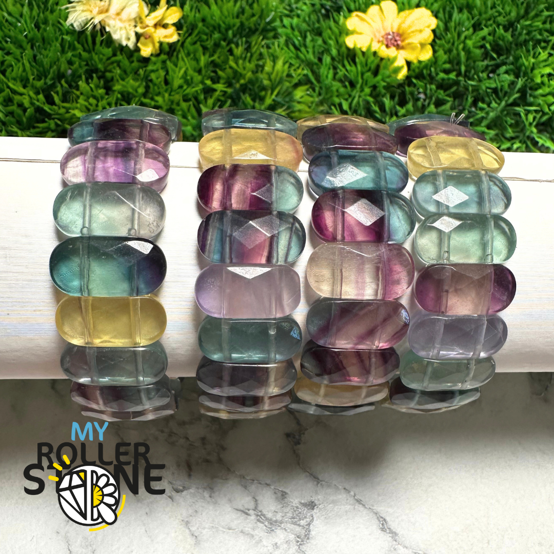 Bracelet Manchette Fluorite 5A - Perles