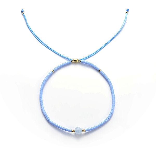 Bracelet Miyuki réglable Aigue-Marine - Bracelets
