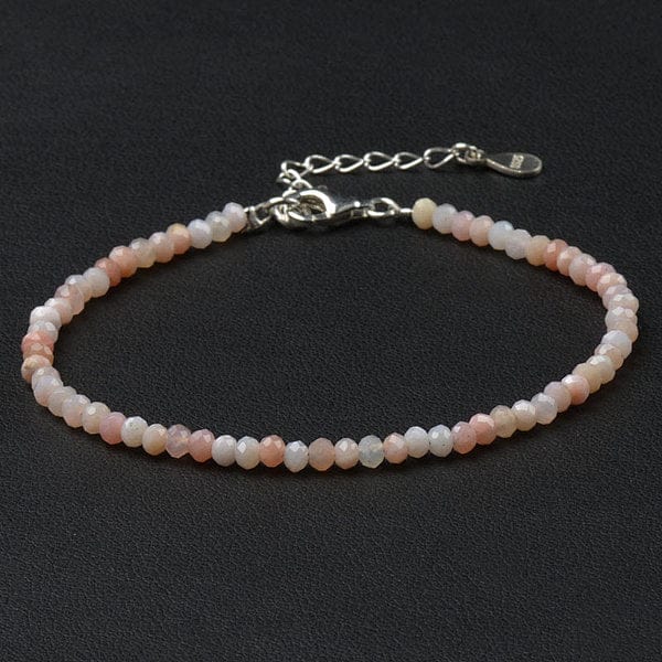 Bracelet Opale Rose fermoir Argent