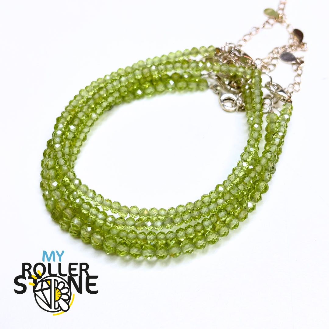 Bracelet Péridot fermoir Argent