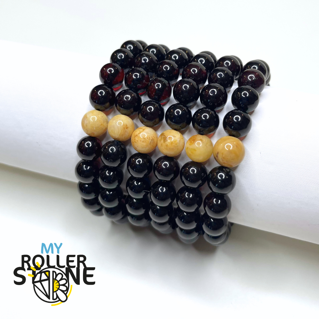 Bracelet Perle Ambre Noir - Perles