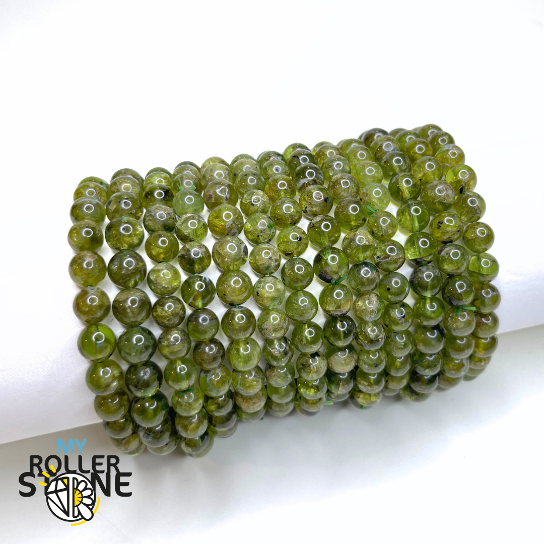 Bracelet perle ronde Péridot 3A - Perles