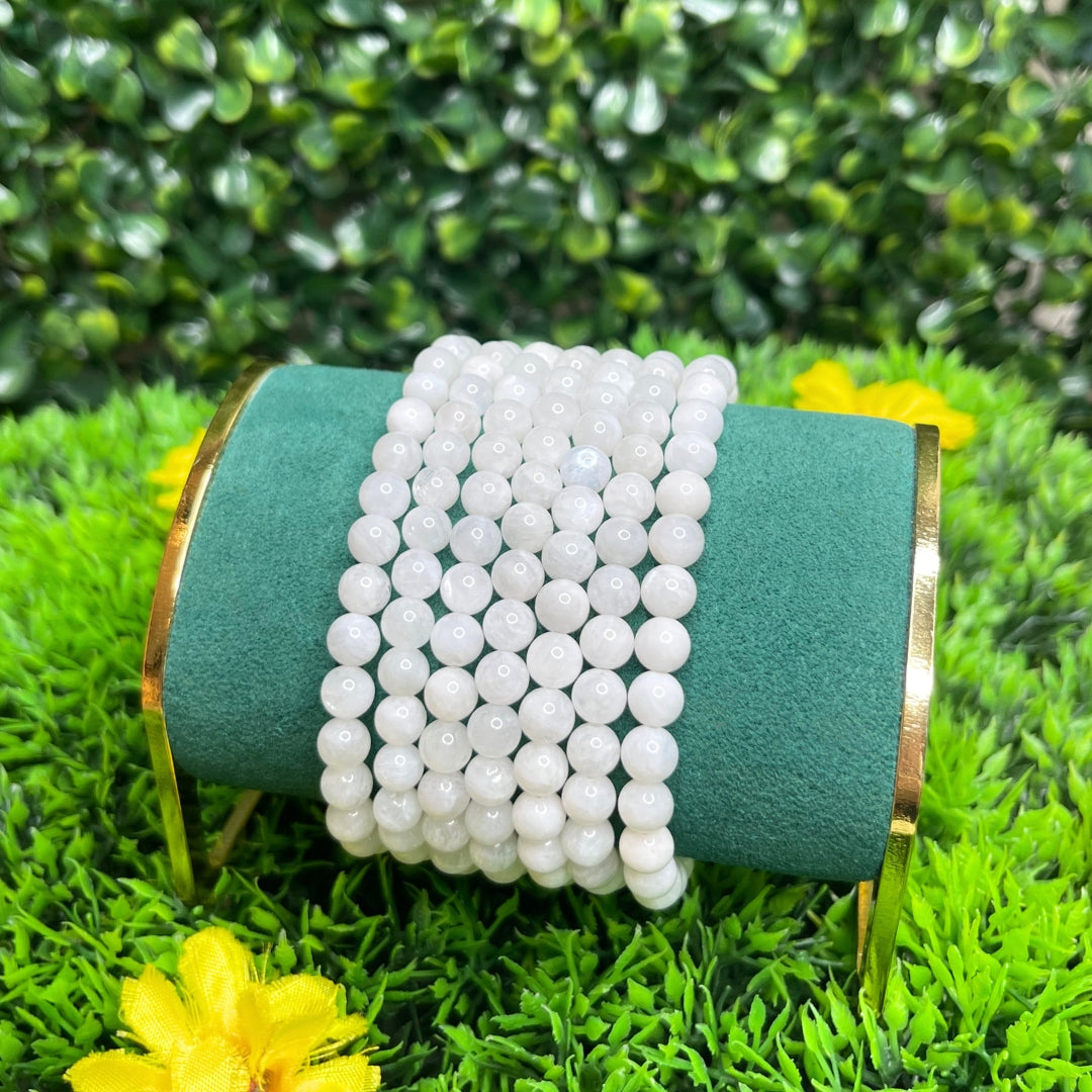 Bracelet Pierre de Lune blanche A - Vêtements et accessoires