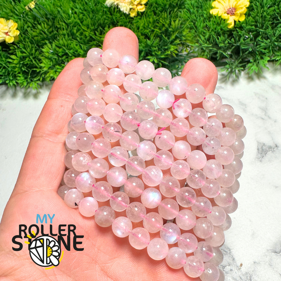 Bracelet Pierre de lune rose - Perles