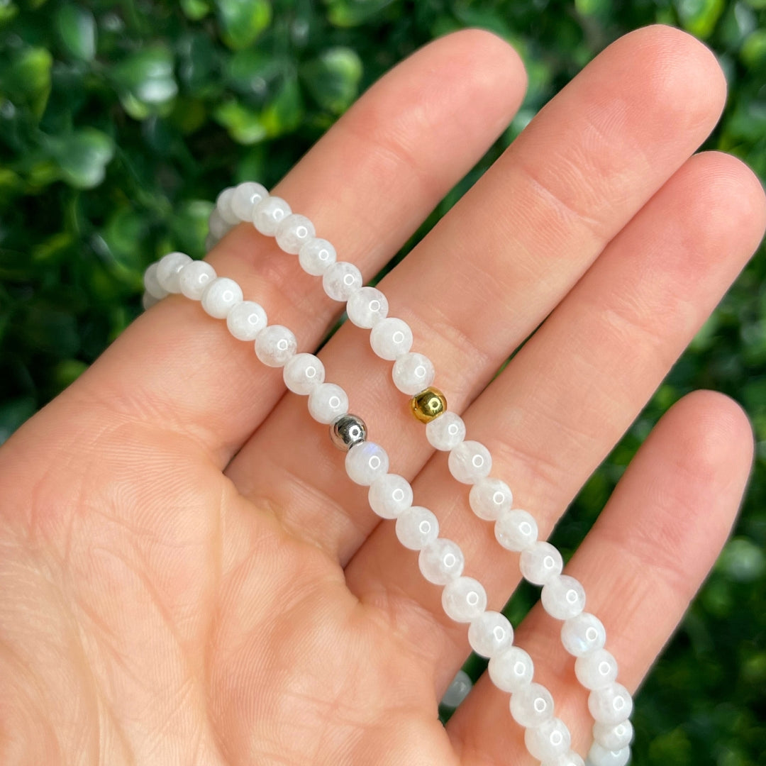 Bracelet En Pierre De Lune Adulaire Naturelle - Boules - Neuf Avec étiquettes Coco Papaya
