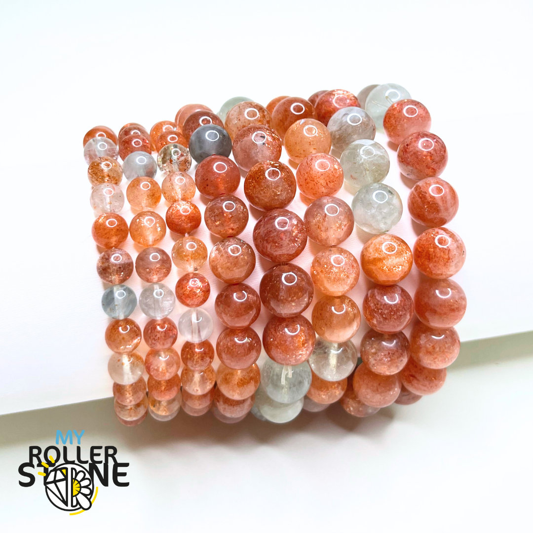 Bracelet Pierre du Soleil Dorée 5A - Perles