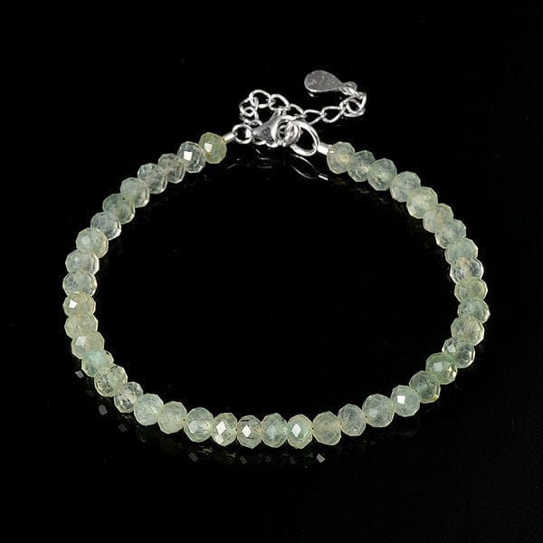 Bracelet Préhnite fermoir Argent 