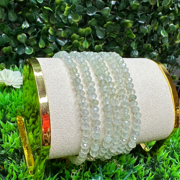 Bracelet en Préhnite fermoir Argent