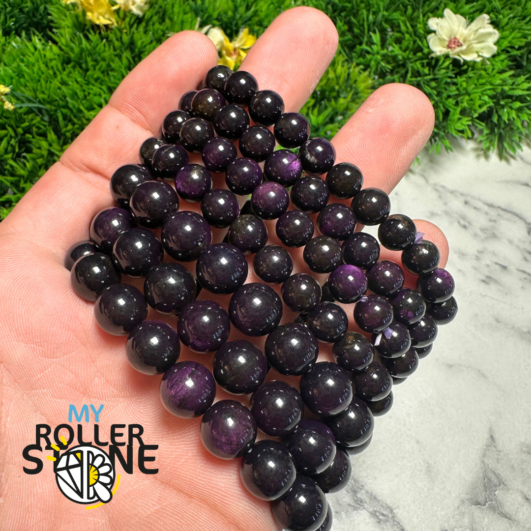 Bracciale In Pietre Naturali Di Rodonite – Perle 8 Mm, Colore Rosa/marrone/nero, Per Litoterapia, Amore E Compassione, Uomo E Donna, 19-21 Cm