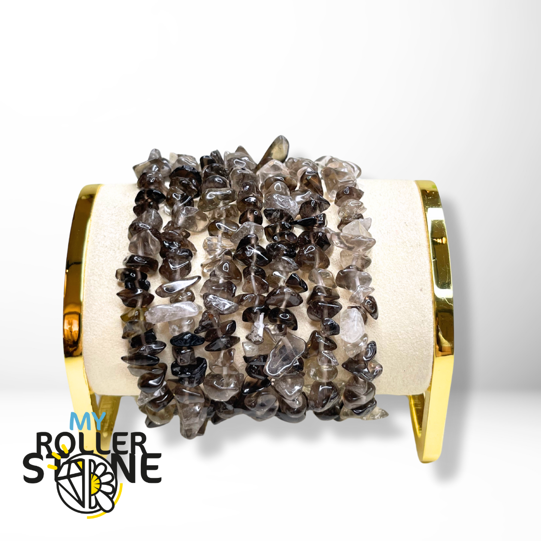 Bracelet Quartz Fumé Chips - Perles