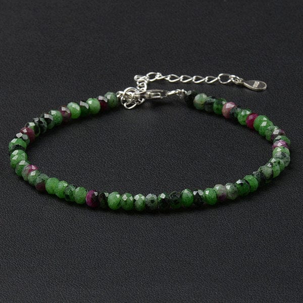 Bracelet Rubis Zoïsite fermoir Argent