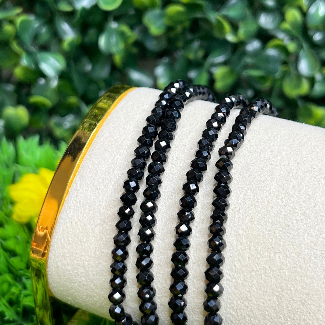 Bracelet Spinelle Noir Facetté