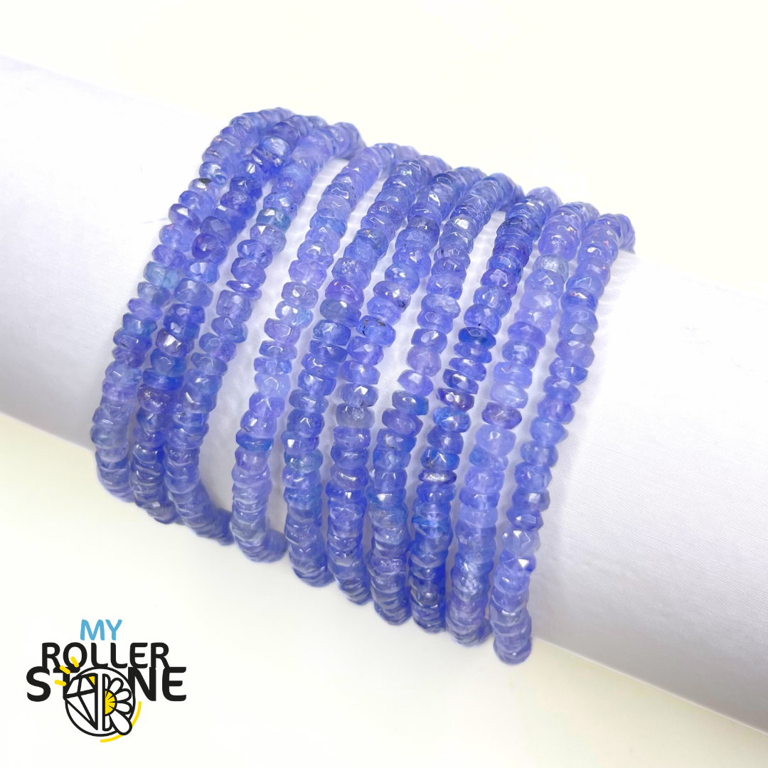 Bracelet Tanzanite Rondelles Élastique - Bracelets