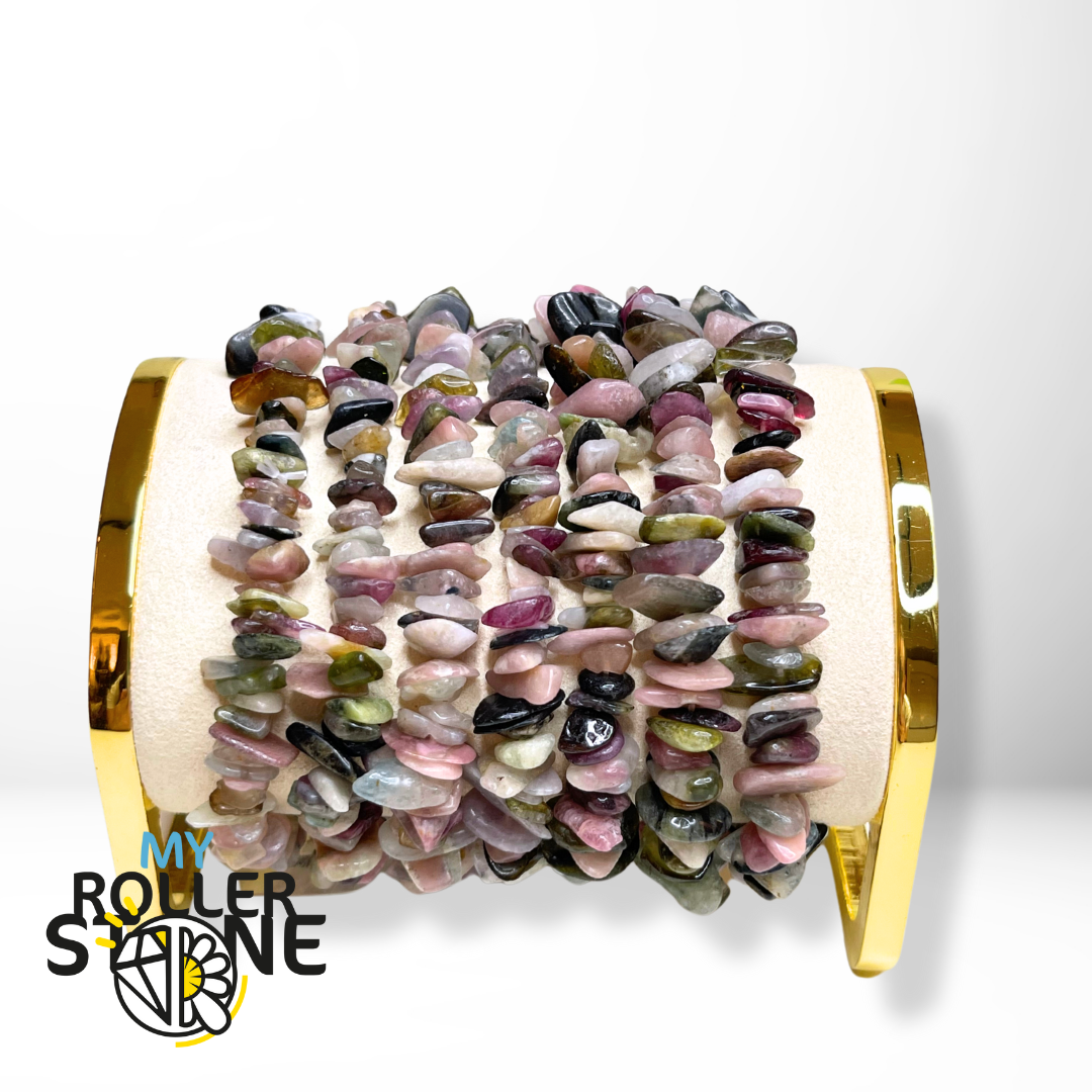 Bracelet Tourmaline Multicolore Chips - Perles
