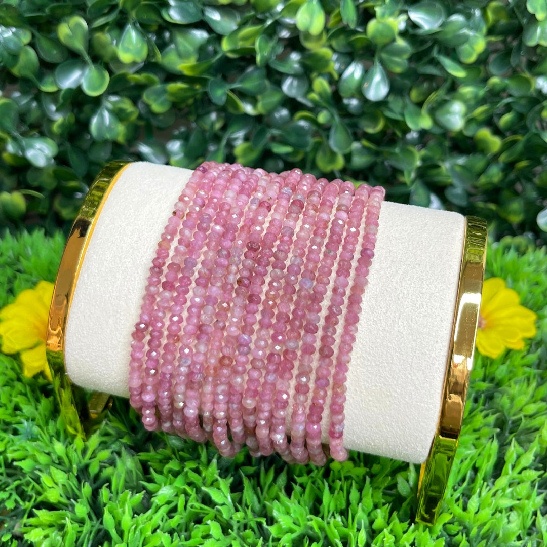Bracelet Facetté Tourmaline Rose