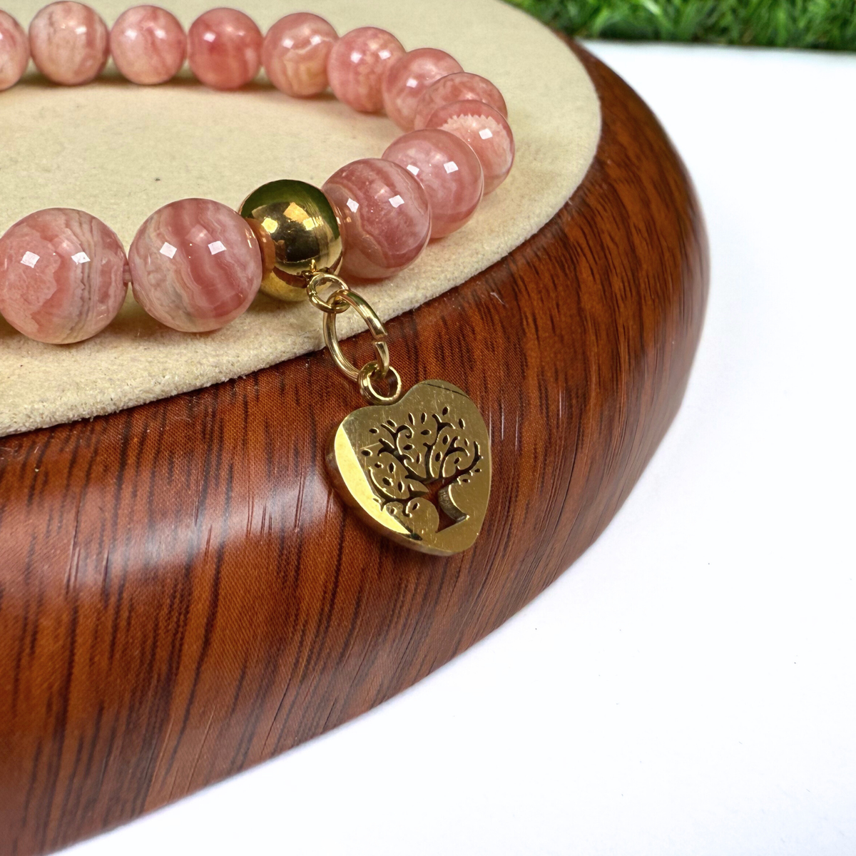 Charm Arbre de vie Coeur acier inoxydable doré