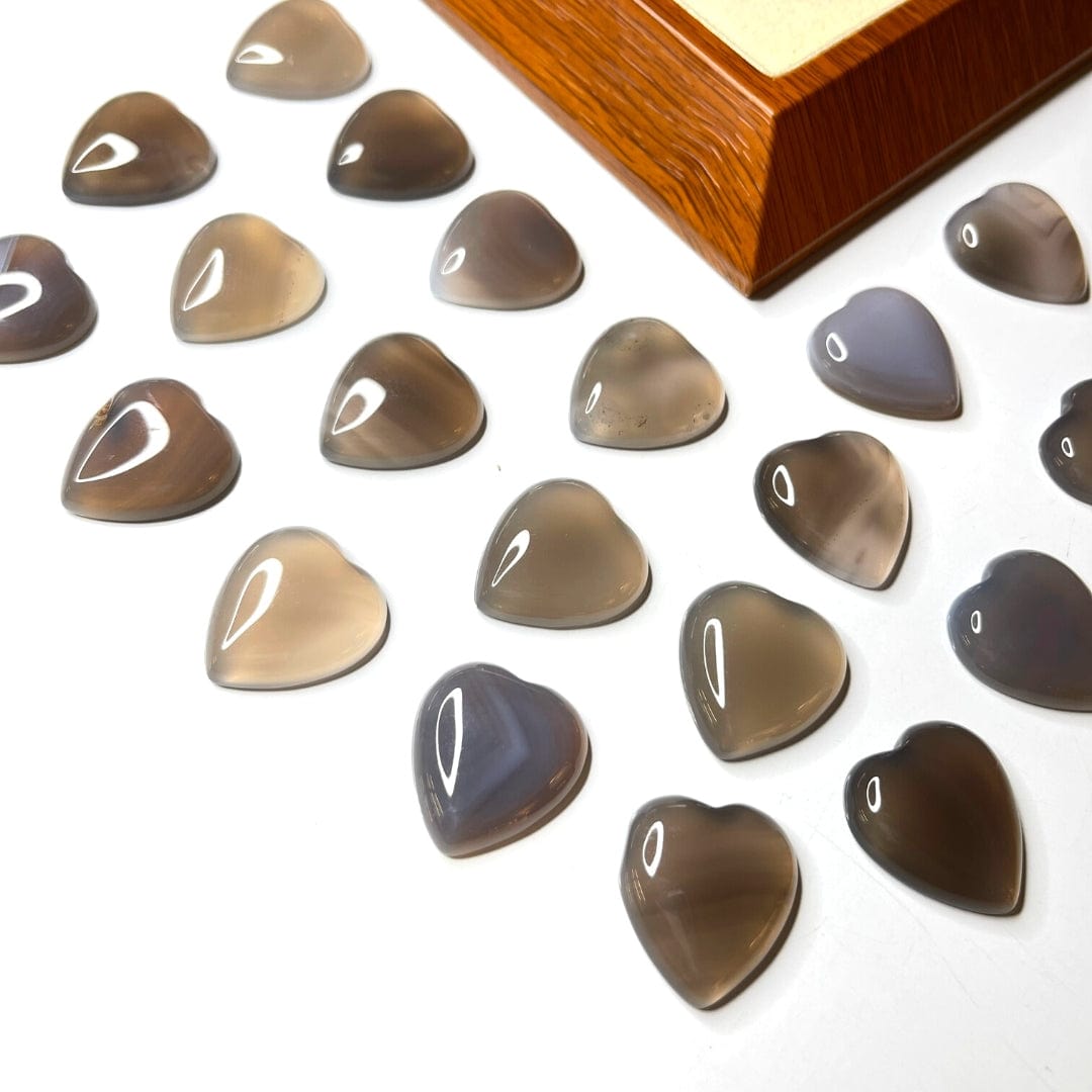 Cabochon Coeur Agate Grise