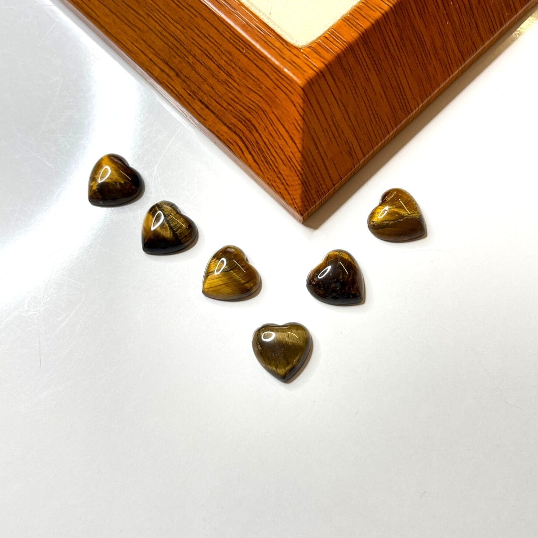 Cabochon coeur Oeil de Tigre 23x25mm