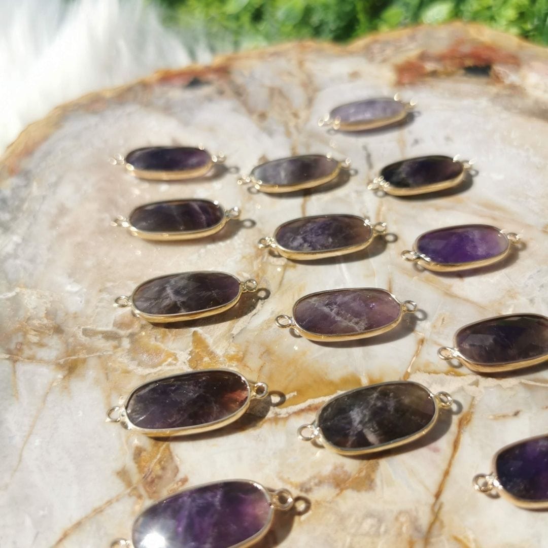 Cabochon connecteur - Améthyste - Accessoires pour bijoux