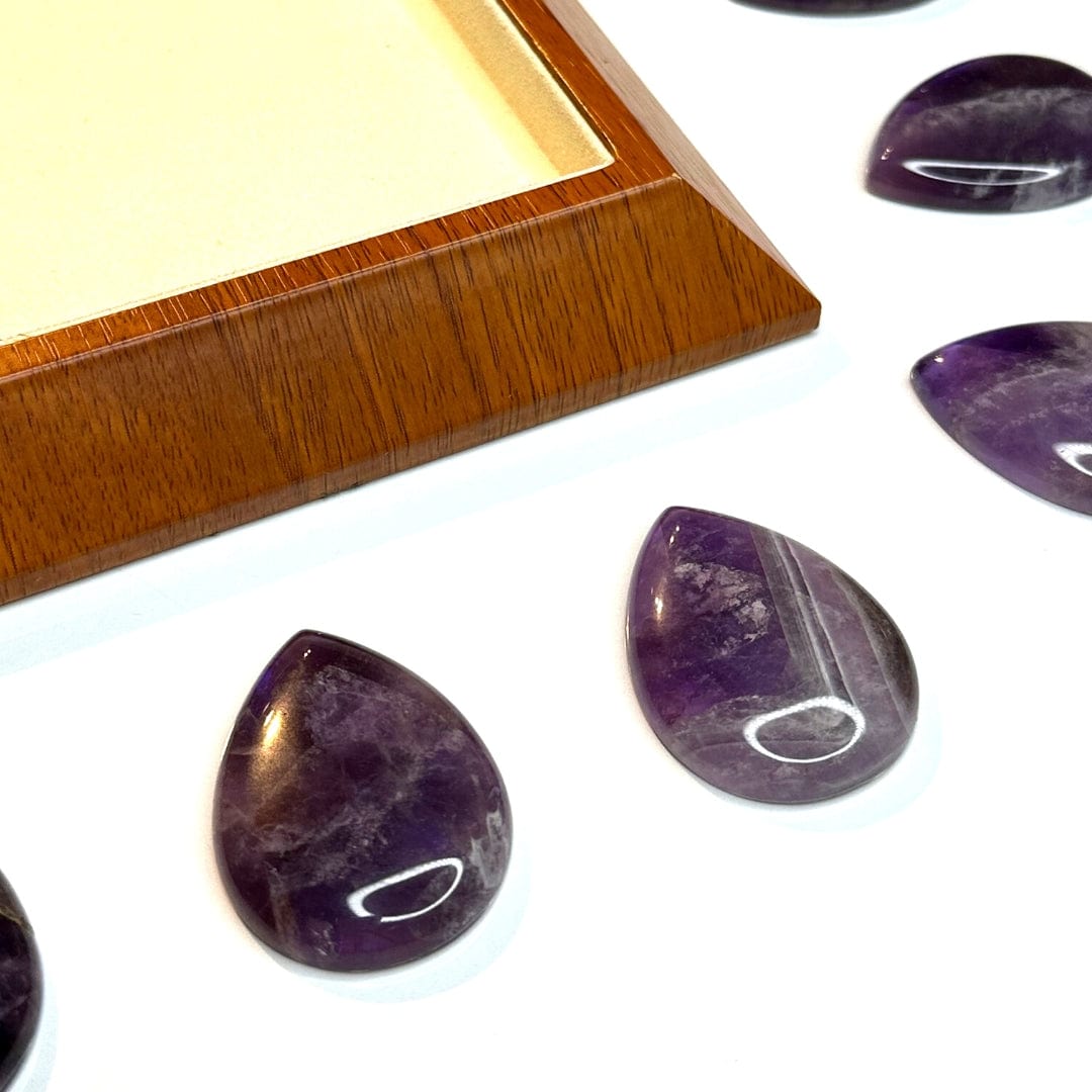 Cabochon Goutte Améthyste Chevron