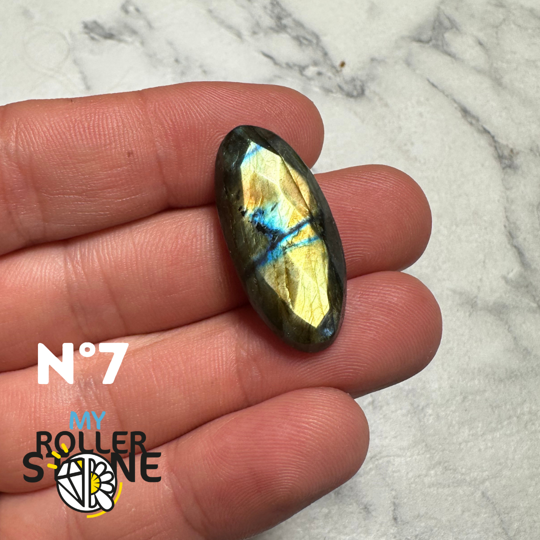 Cabochon Labradorite forme Libre Facettée - 7